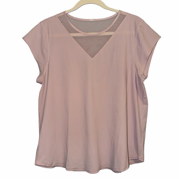 lululemon athletica Tops - Lululemon‎ For The Run Tee With Mesh v. Blush Women's 12/14